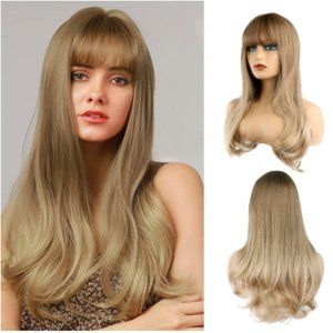 23" Blonde Bangs Long Hair Locks Wig Stylish Ladies - HOT!!!!
